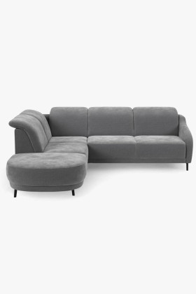 Ecksofa L-Form modern Komfort Stoff grau verstellbare